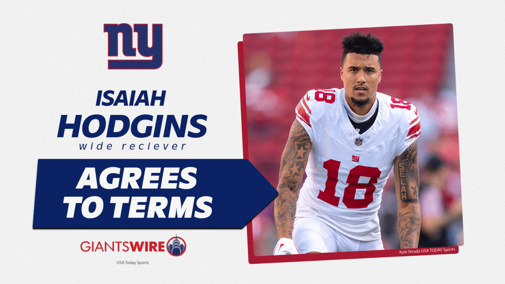 New York Giants agree to terms with WR Isaiah Hodgins